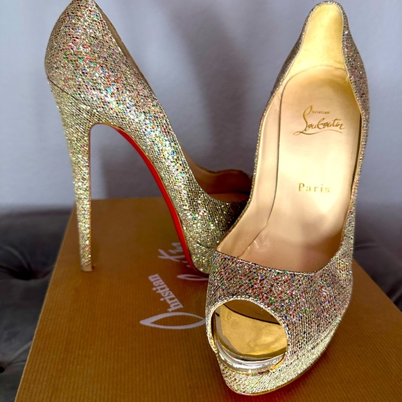 *SOLD* Christian Louboutin glitter pumps size 39.5 - Picture 1 of 13